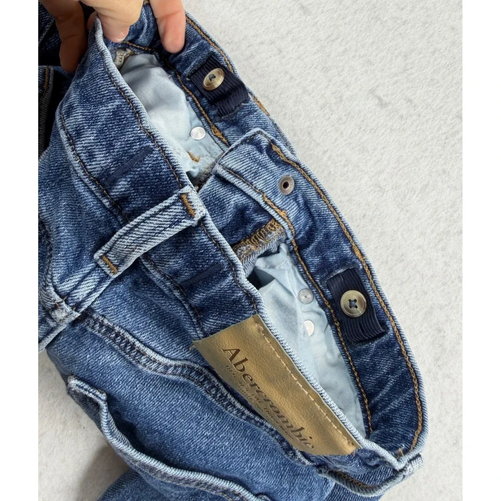 Abercrombie Kids Boys Slim Long Jeans Medium Wash Denim Size 7/8 Long